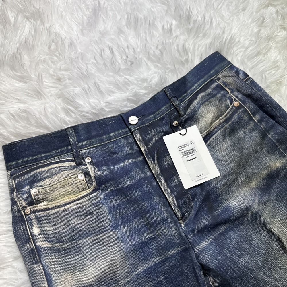 Rare!! Calvin Klein STUDIO Jeans Medium M‎ Made In Portugal 3D Printed New $549